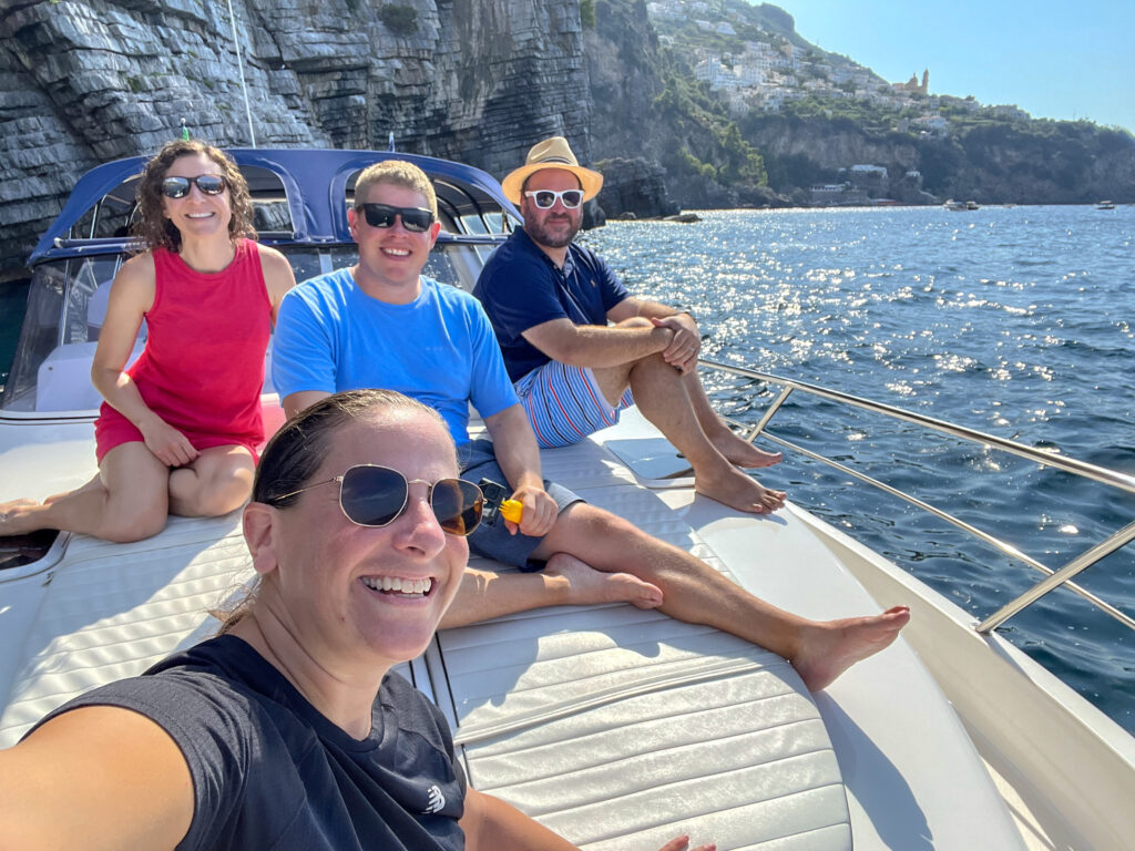 Courtney, Adam, Nik and Julie on the Boat