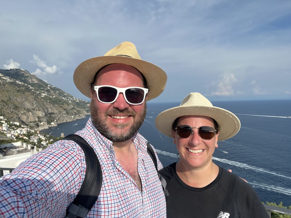 Nik and Julie in Praiano, Italy along the Amalfi Coast