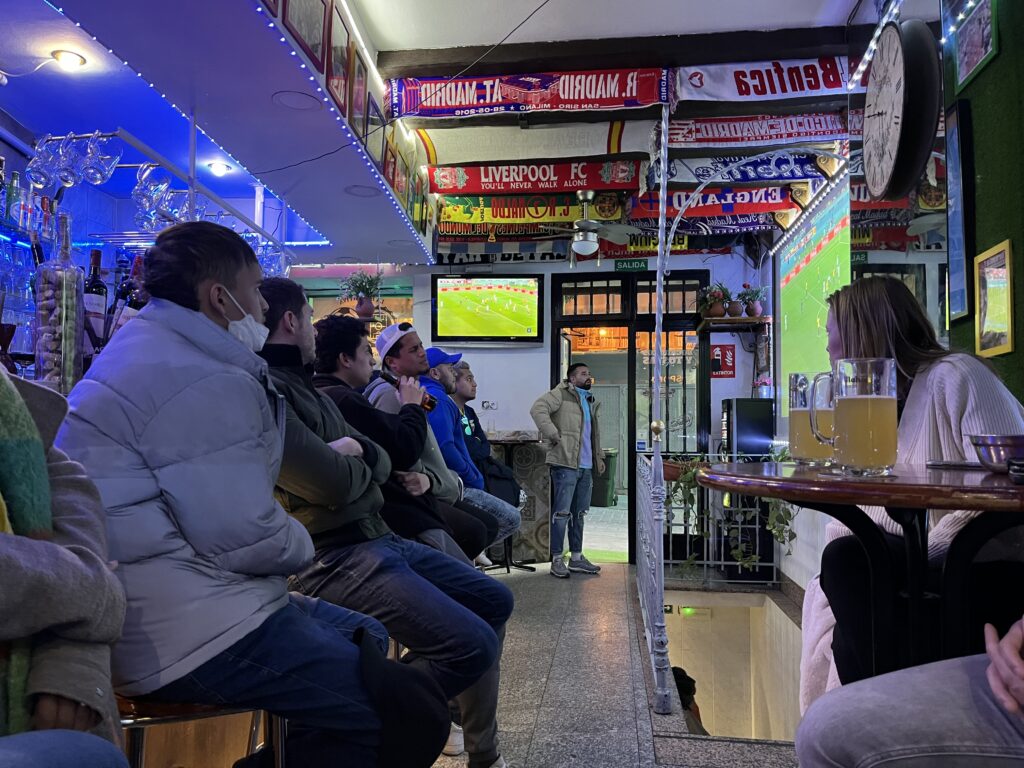 Watching fútbol at Cervecería Deportiva Sports Bar