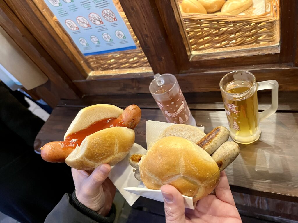 Sausages and Hot Wine at Marienplatz Christmas Market