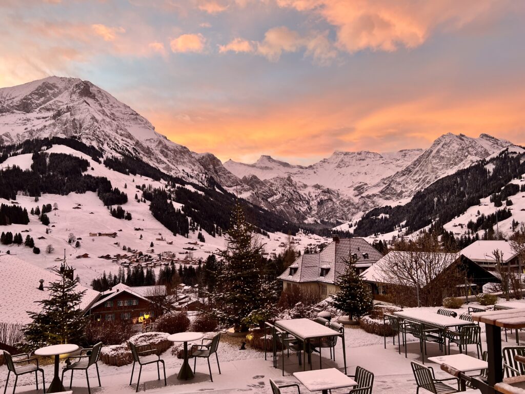 Sunrise in Adelboden, Switzerlandland