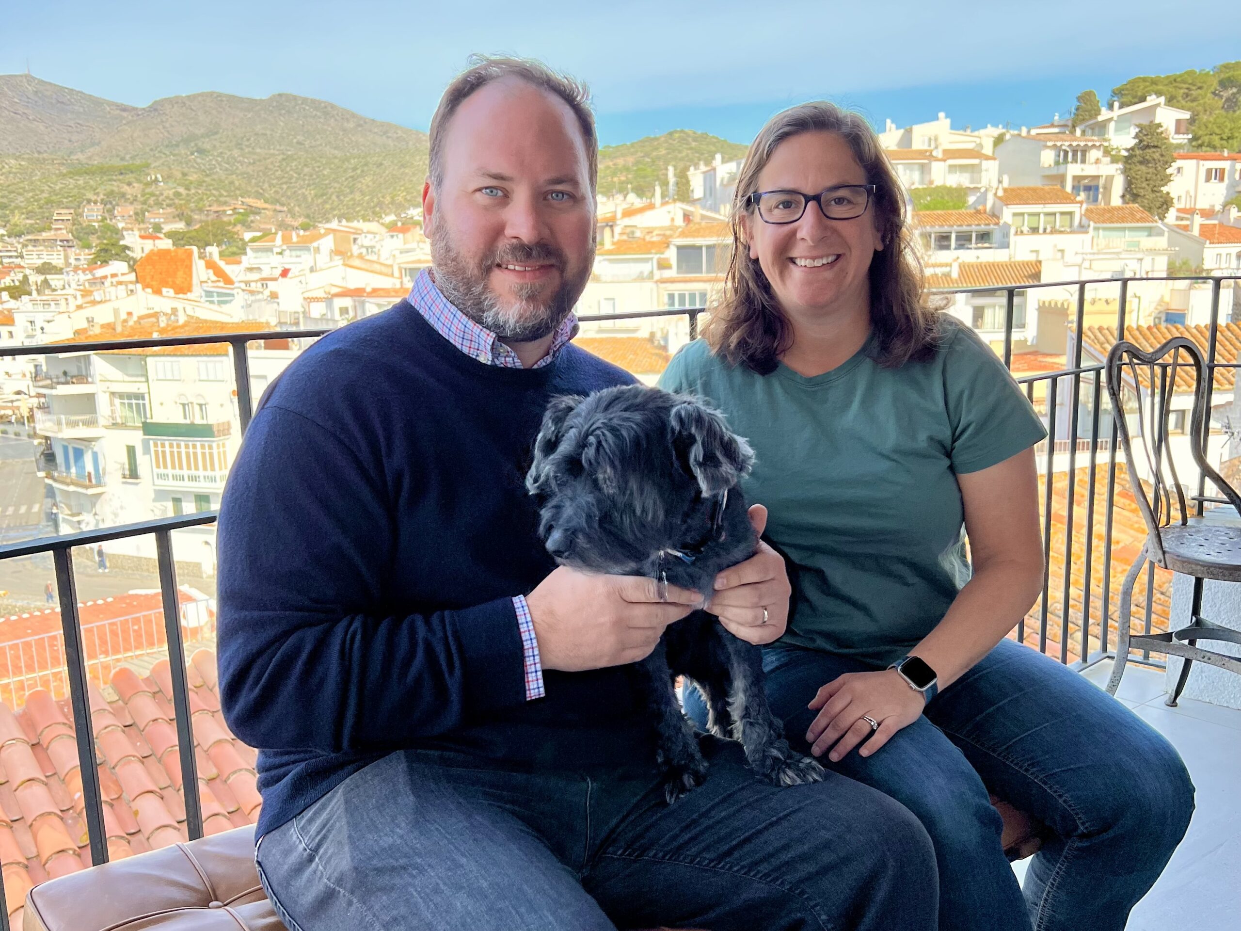 Visiting Cadaques, Spain. One day Koval will look at the camera.