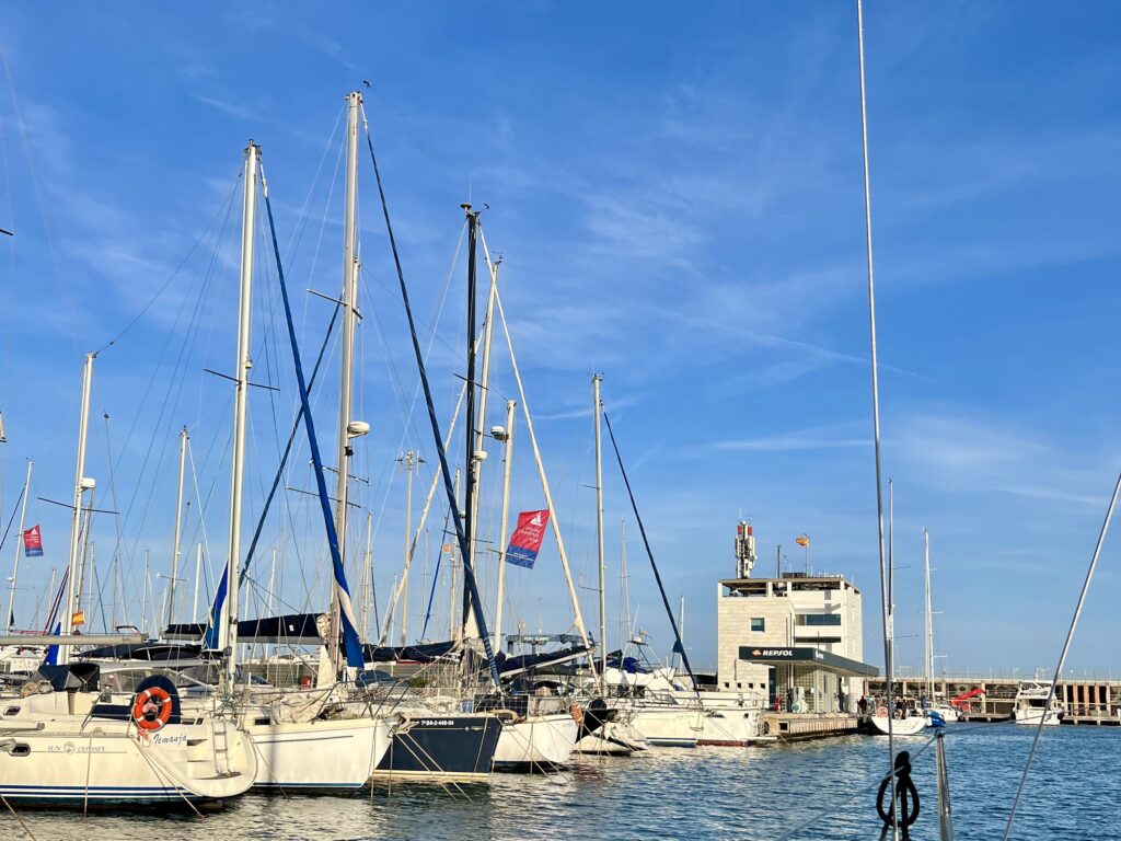 Leaving Port Olímpic, Barcelona