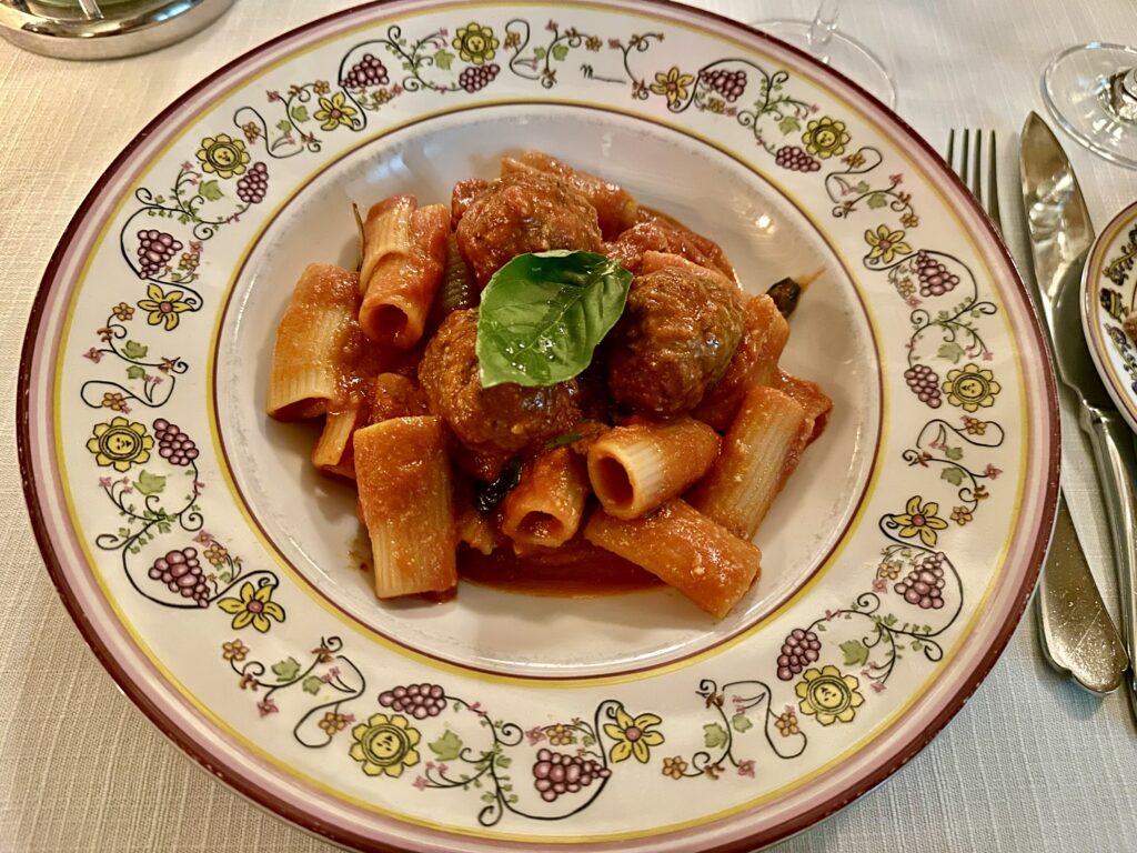 Rigatoni with Sausages and Meatballs at Mamo Michelangelo