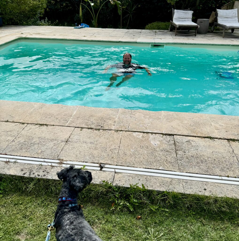 Nik in the Pool at the Airbnb