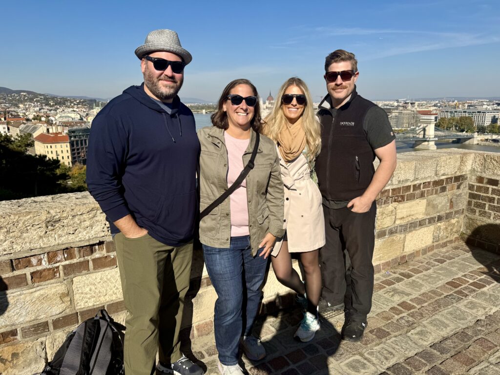 Nik, Julie, Monica, Luke atop Castle Hill