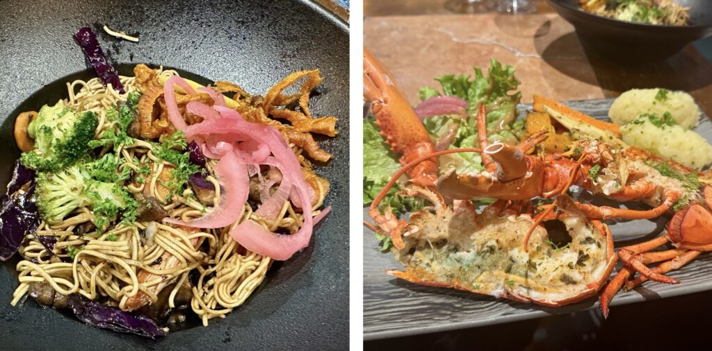 Sauteed Prawn Noodles and Lobster from L'Embarcadère