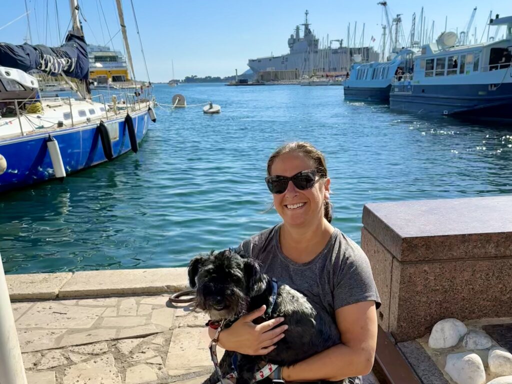 Julie and Koval at the Port of Toulon