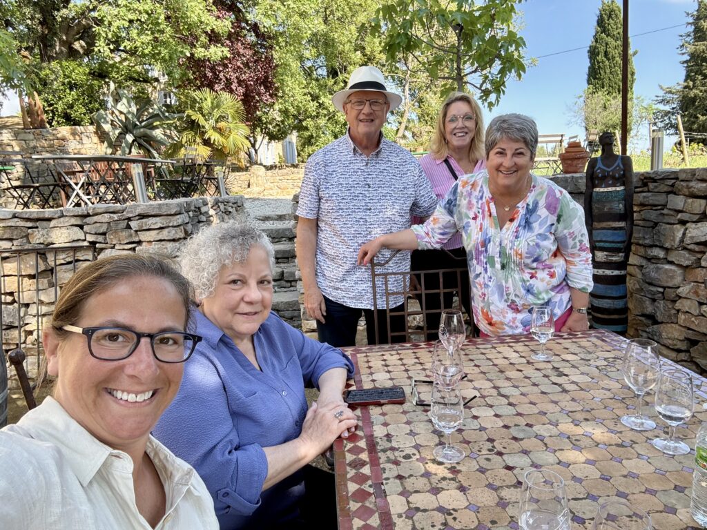 Julie, Rachel, Art, Terri, Kim at Château Saint-Esprit