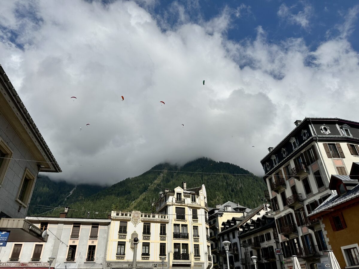 Paragliders in Chamonix