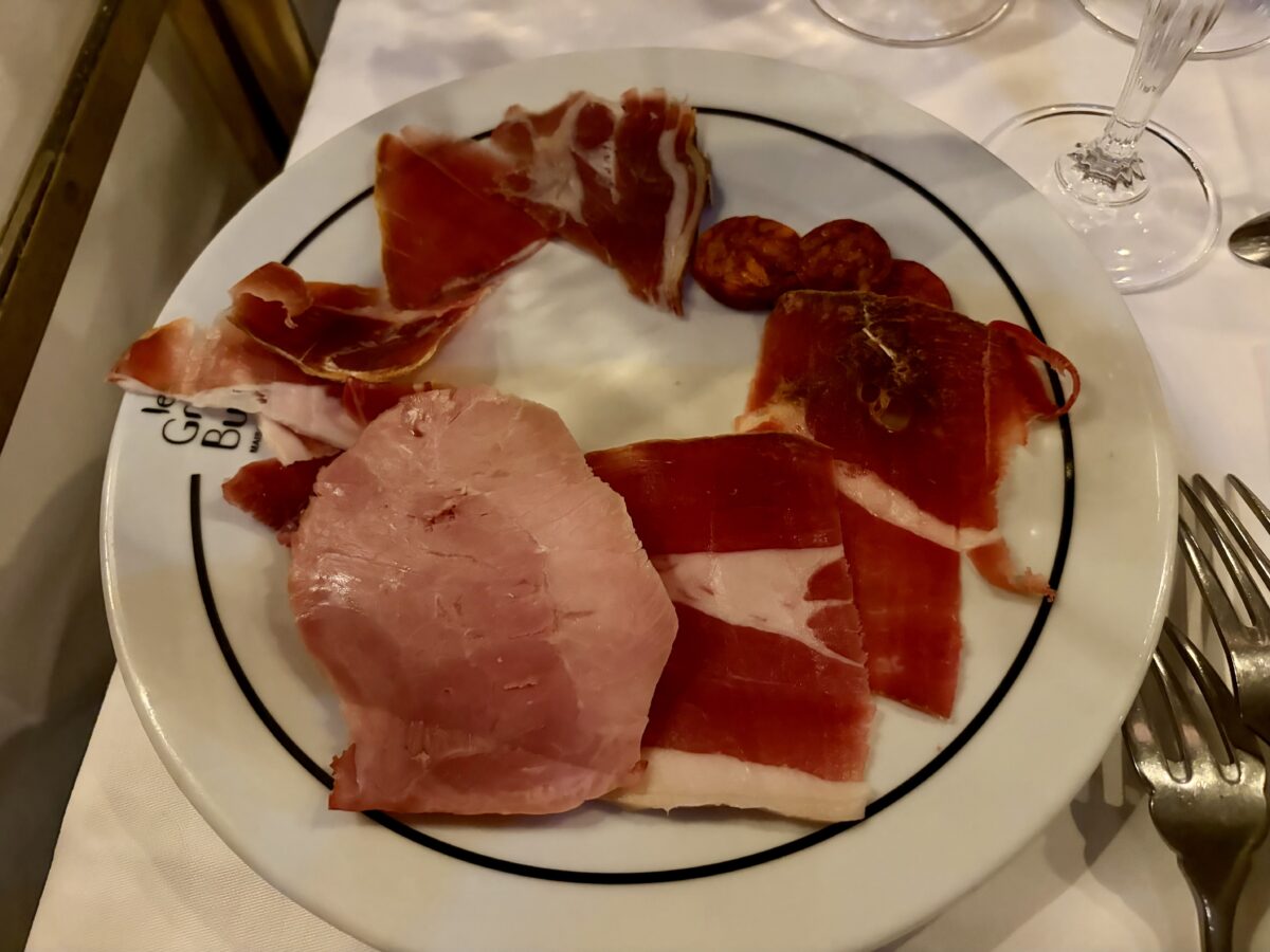 Nik's Plate of Jamon at Les Grands Buffets