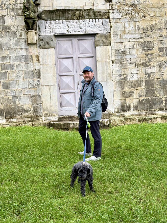 Nik and Koval outside the Cathedral