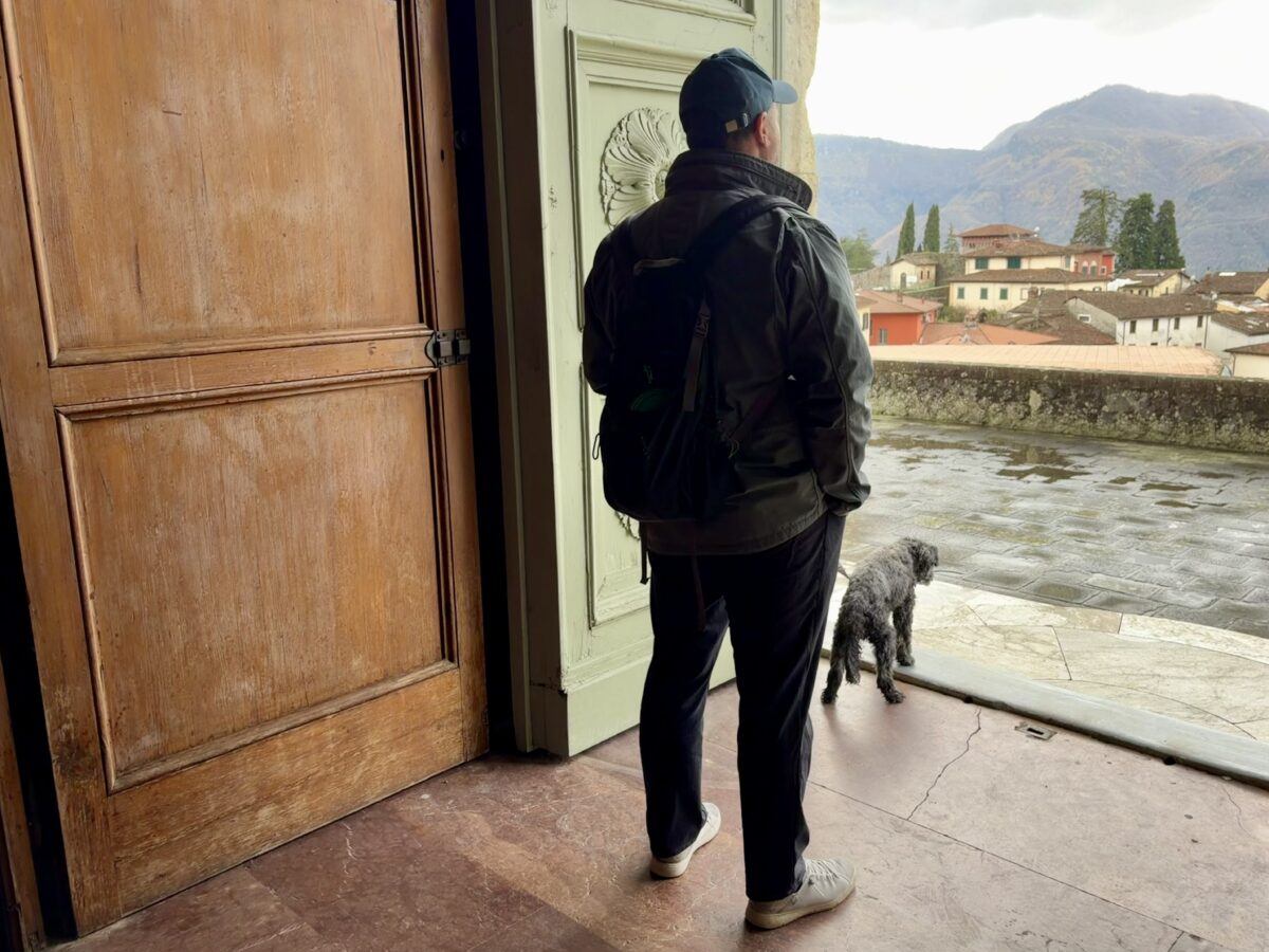 Koval and Nik Looking out from the Cathedral