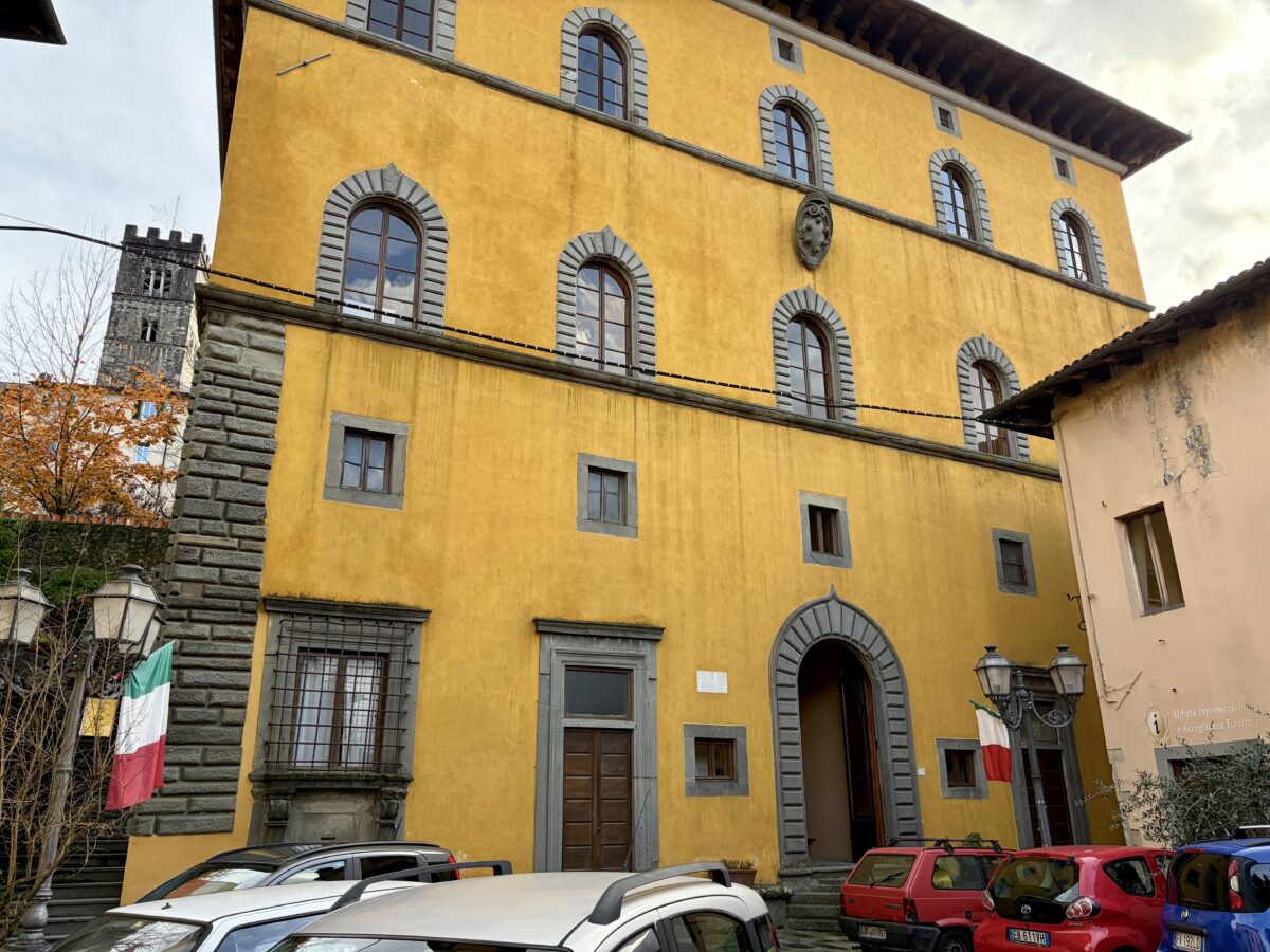 Palazzo Balduini and the cathedral Bell Tower Behind