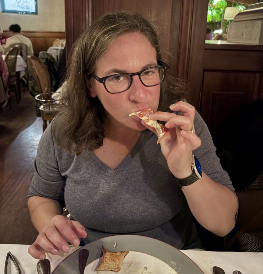 Julie Enjoying Lobster at Les Grands Buffets