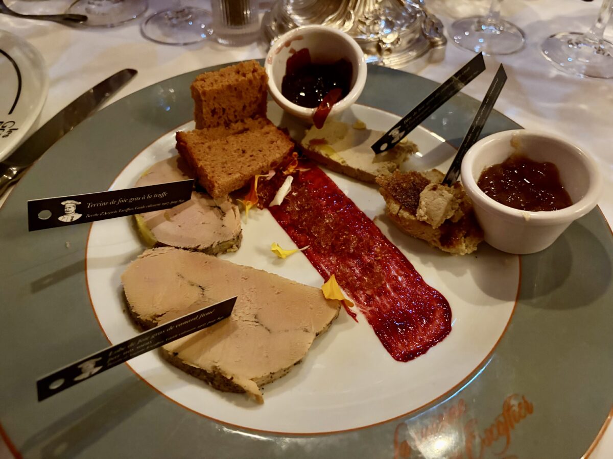 Maria's Plate of Pate and Foie Gras at Les Grands Buffets