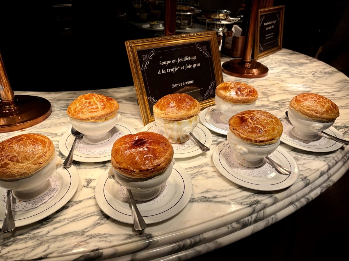 Truffle and Foie Gras Pastry Soup at Les Grands Buffets
