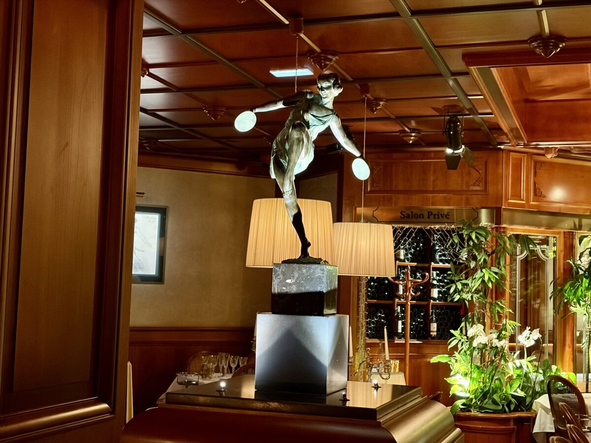 A Max Le Verrier Sculpure at Les Grands Buffets