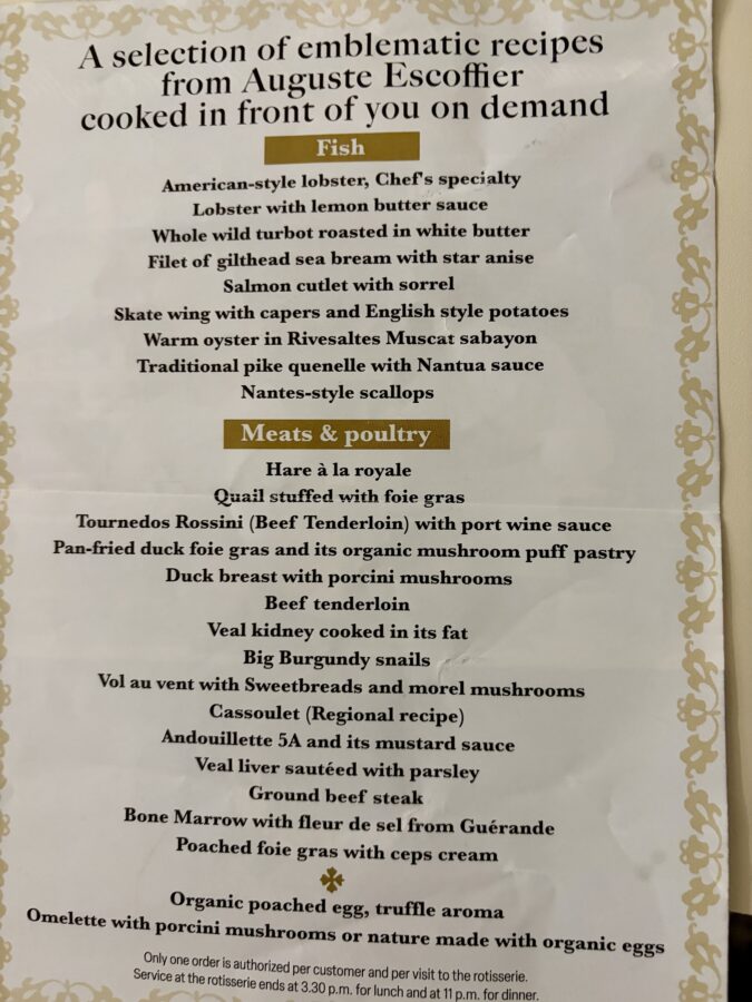 Les Grands Buffets Rotisserie Menu Options