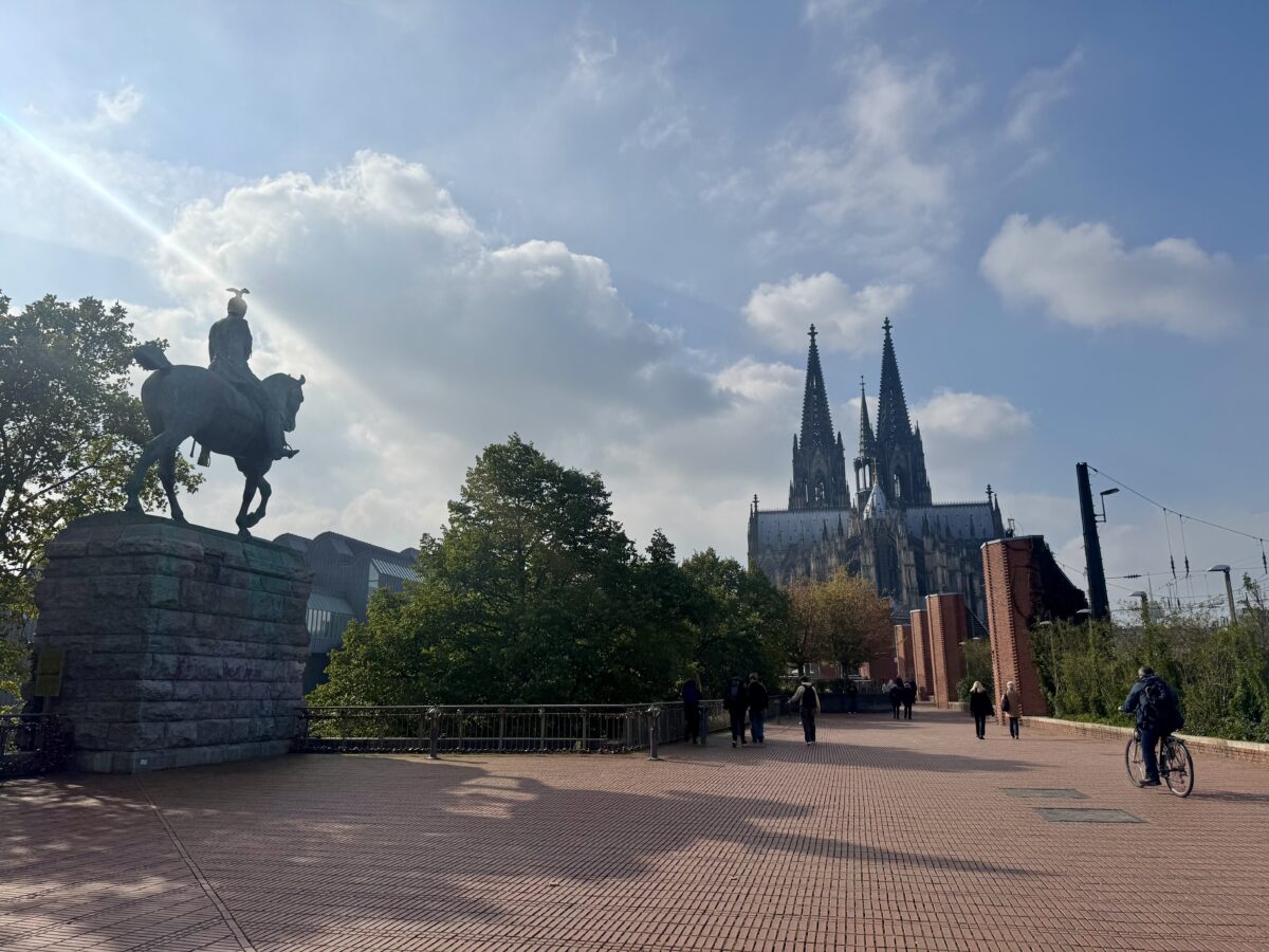 Wilhelm II Statue and Cologne Cathedral in the Distance