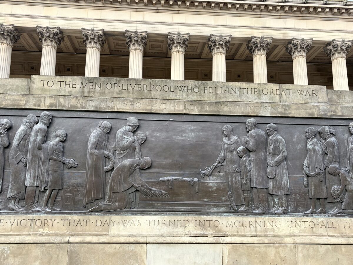 Close-up of one Panel of the Liverpool Cenotaph