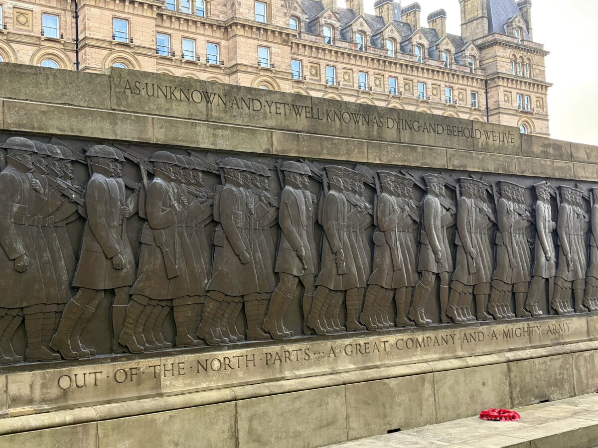 Close-up of one Panel of the Liverpool Cenotaph