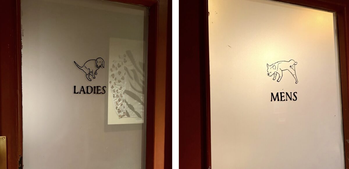 The Bathroom Doors at Dog & Collar Pub