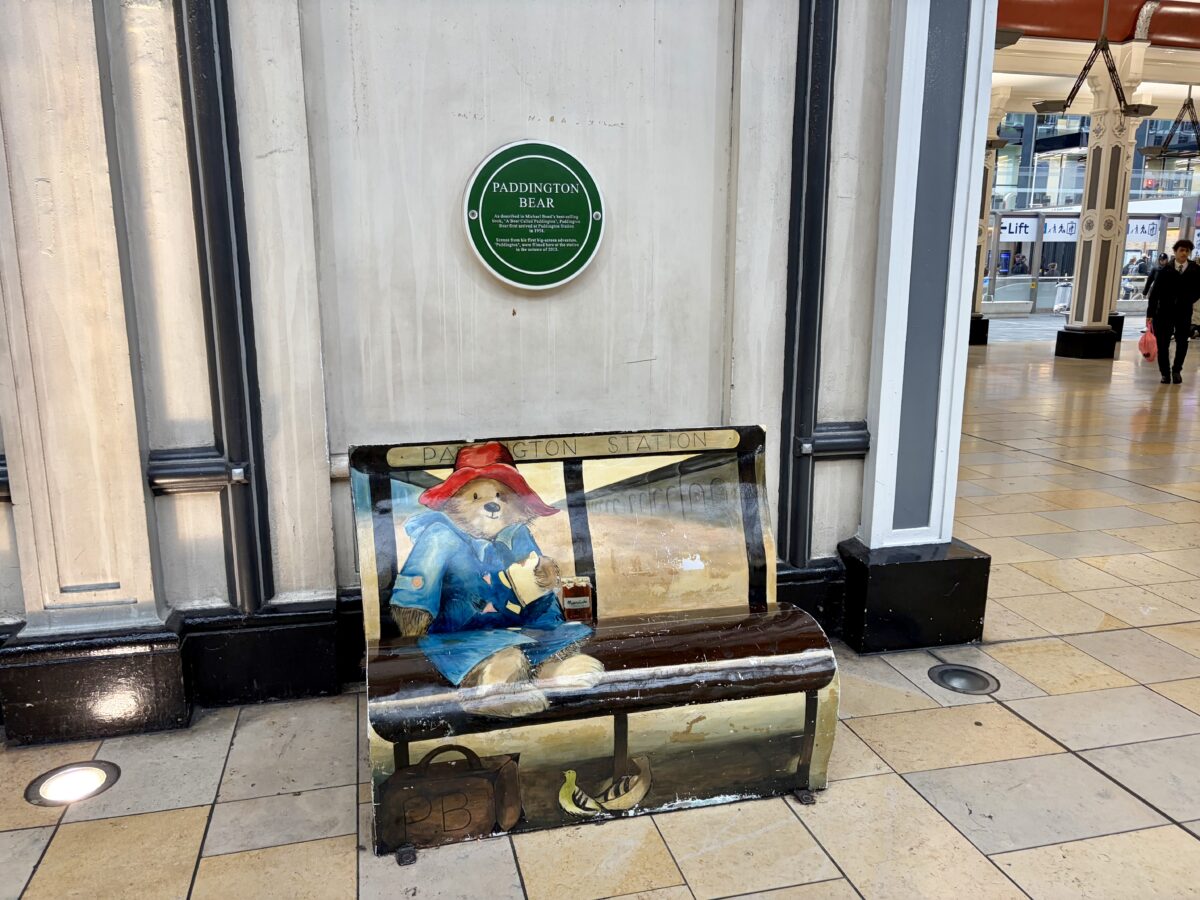 Paddington Bear-Themed Bench at Paddington Station