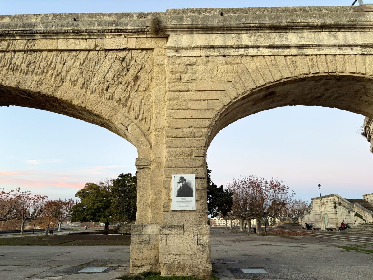 Jean Moulin Plaque on the Aqueduct