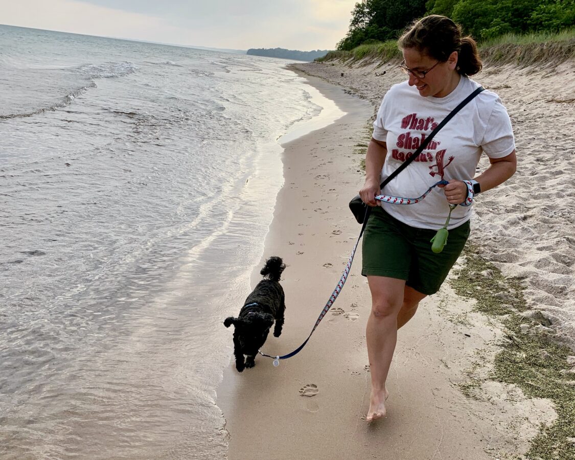 Julie and Koval in Union Pier, Michigan, July 2019