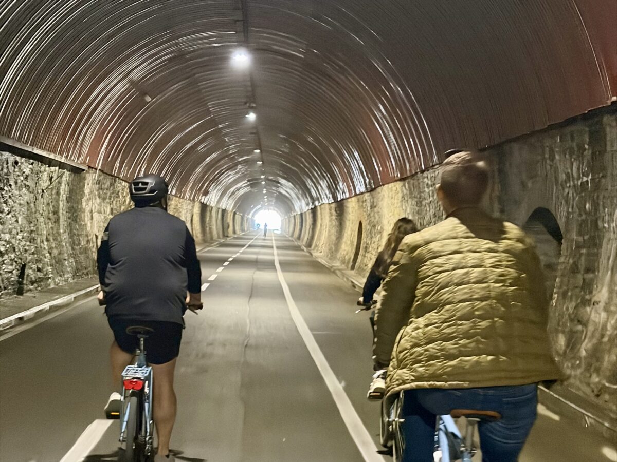 Biking Through a Tunnel