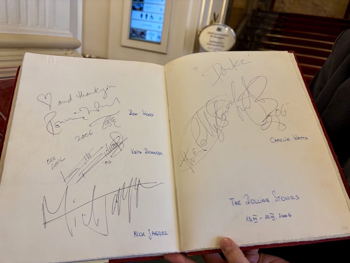 Hotel Imperial Guest Book Signed by The Rolling Stones